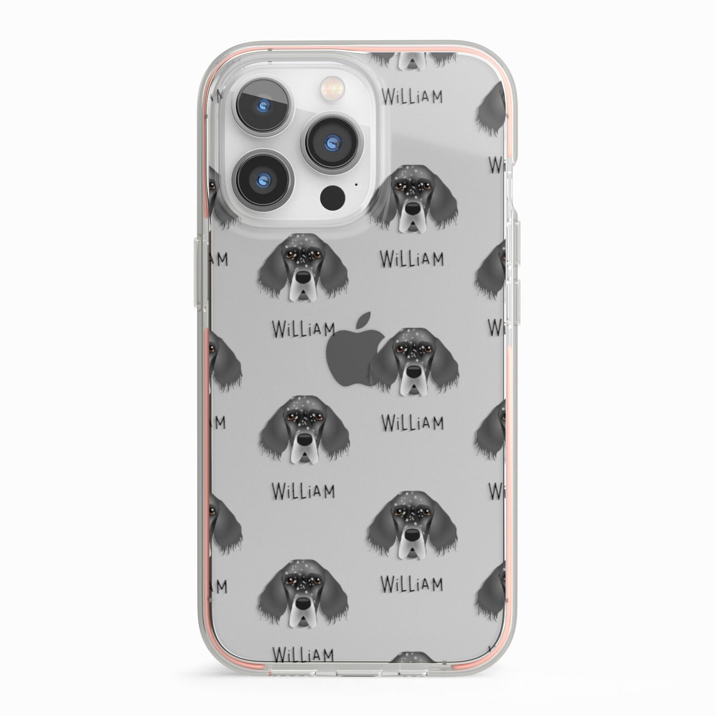 English Setter Icon with Name iPhone 13 Pro TPU Impact Case with Pink Edges