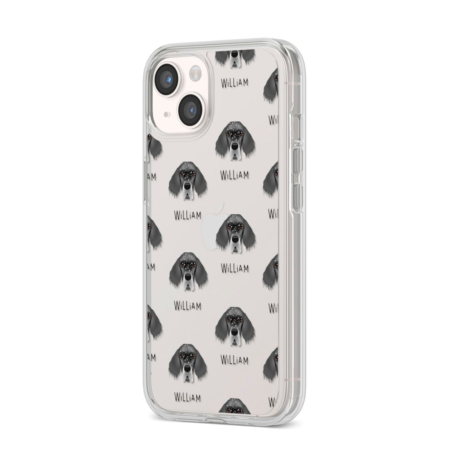 English Setter Icon with Name iPhone 14 Clear Tough Case Starlight Angled Image