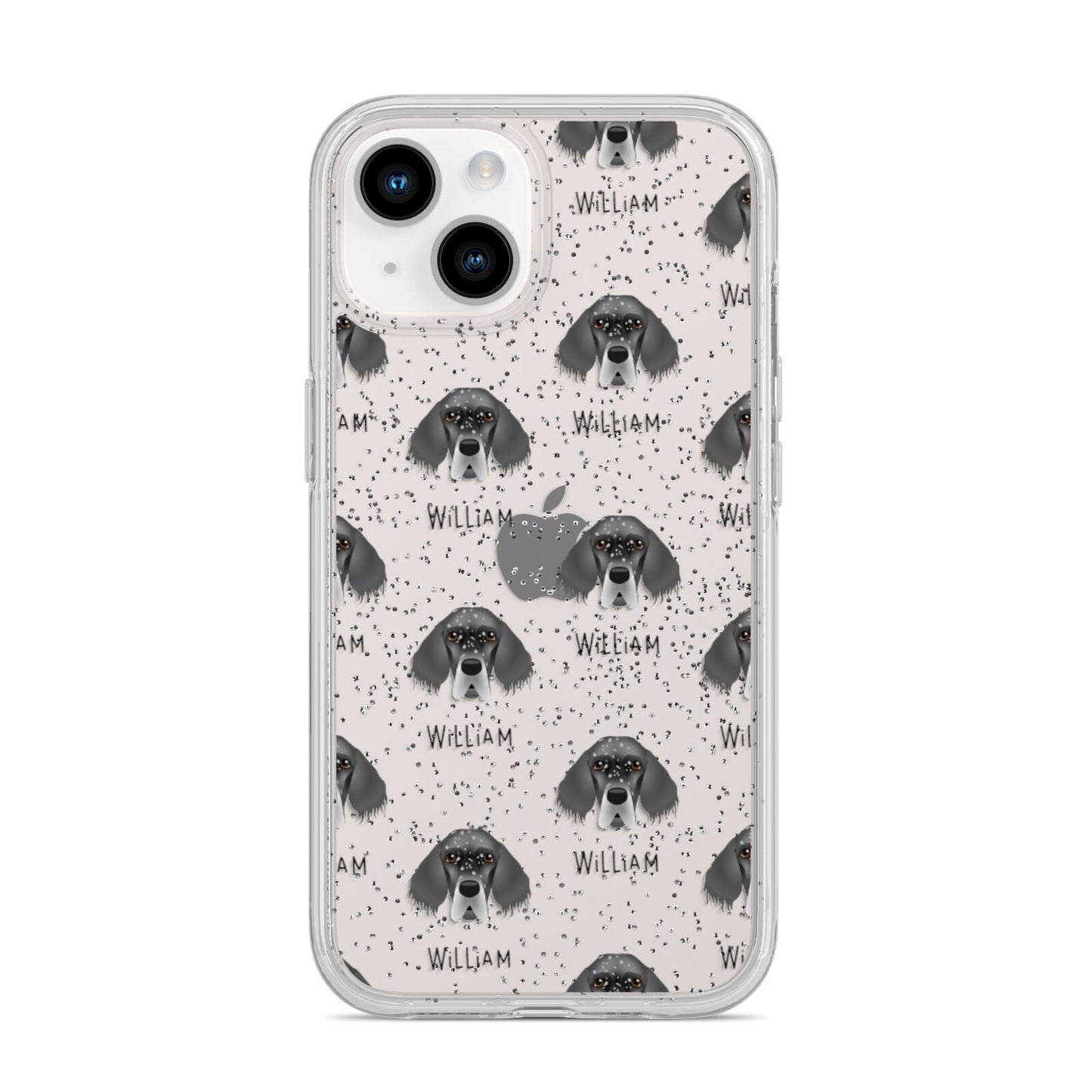 English Setter Icon with Name iPhone 14 Glitter Tough Case Starlight