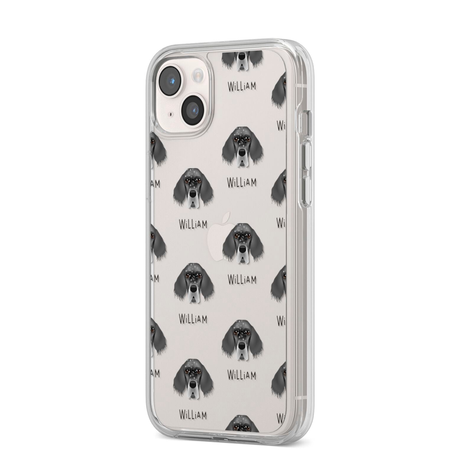 English Setter Icon with Name iPhone 14 Plus Clear Tough Case Starlight Angled Image