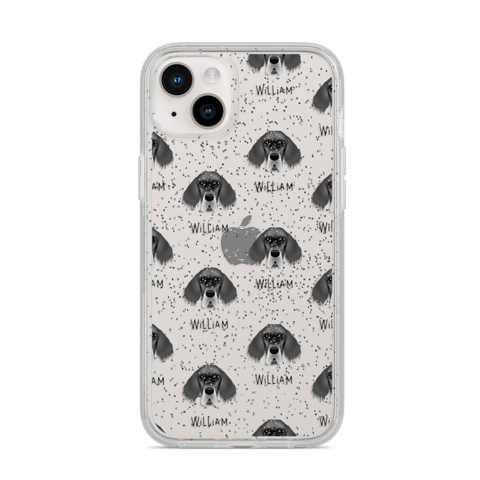English Setter Icon with Name iPhone 14 Plus Glitter Tough Case Starlight