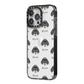 English Setter Icon with Name iPhone 14 Pro Max Black Impact Case Side Angle on Silver phone