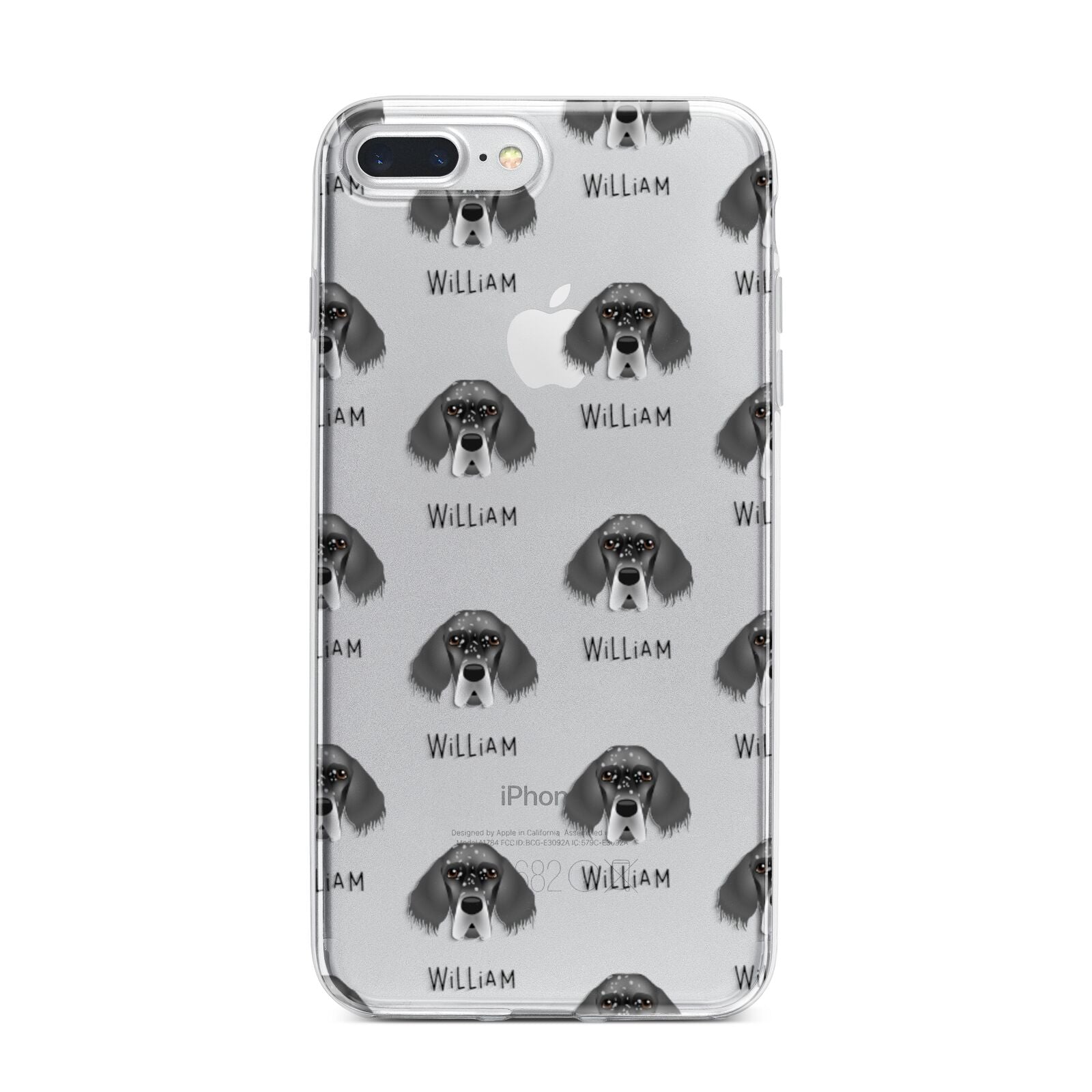 English Setter Icon with Name iPhone 7 Plus Bumper Case on Silver iPhone