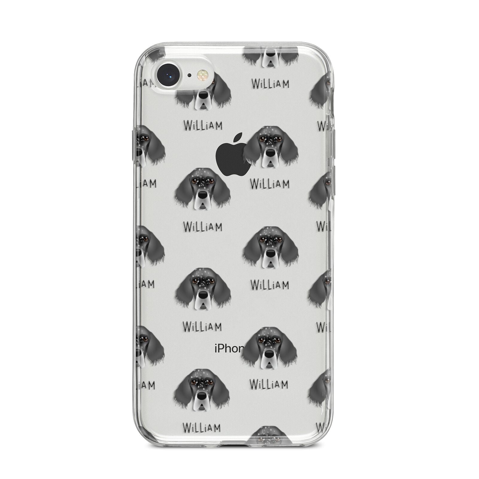 English Setter Icon with Name iPhone 8 Bumper Case on Silver iPhone