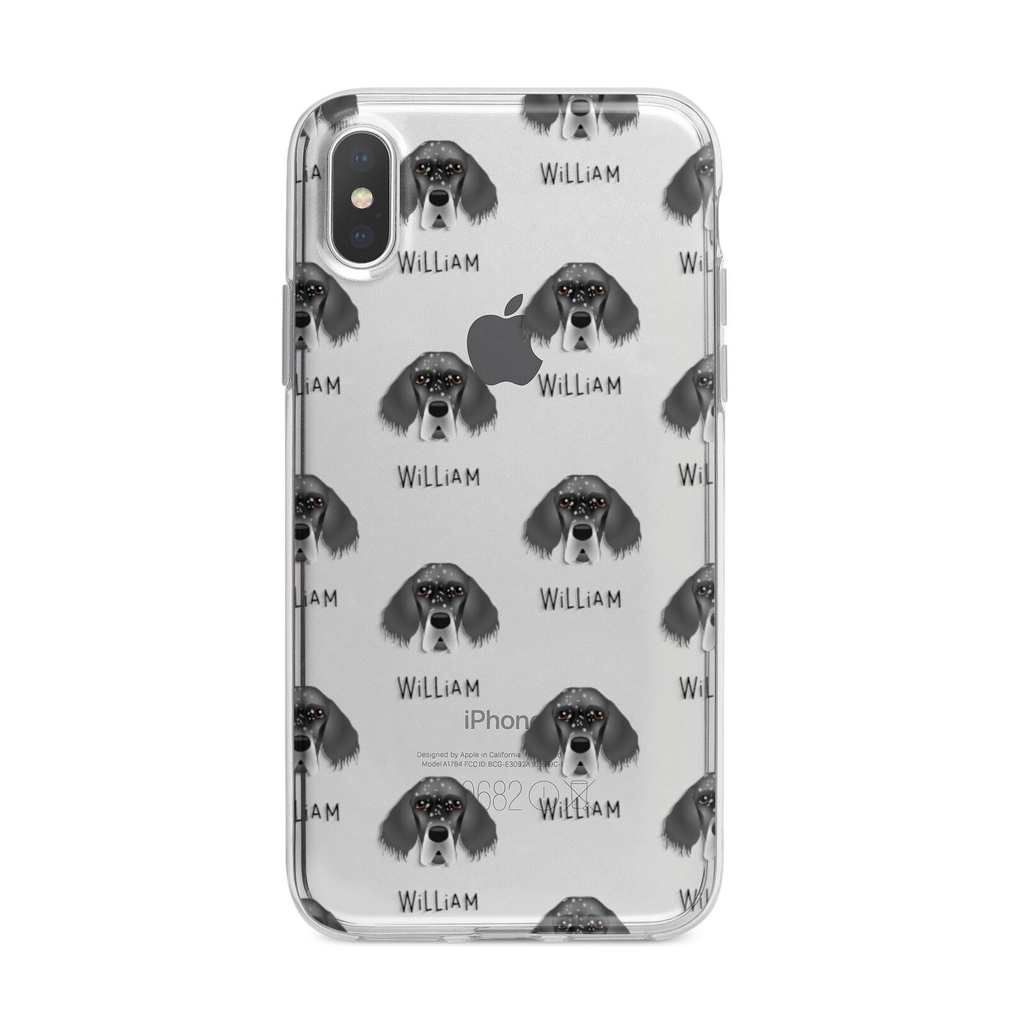 English Setter Icon with Name iPhone X Bumper Case on Silver iPhone Alternative Image 1