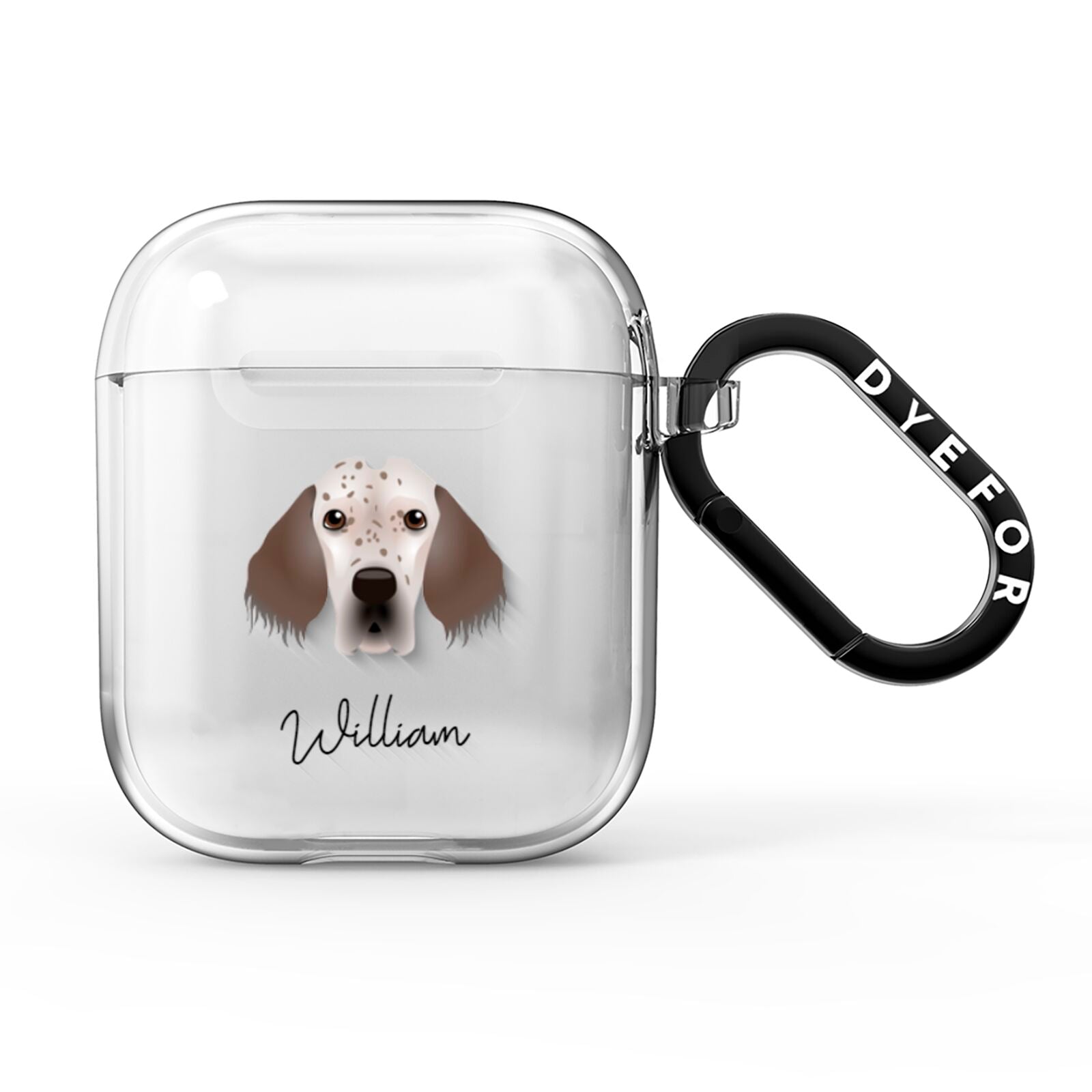 English Setter Personalised AirPods Clear Case