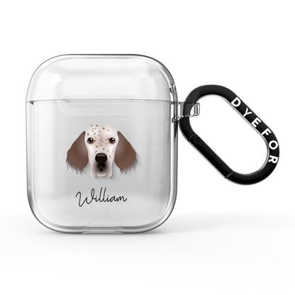 English Setter Personalised AirPods Clear Case