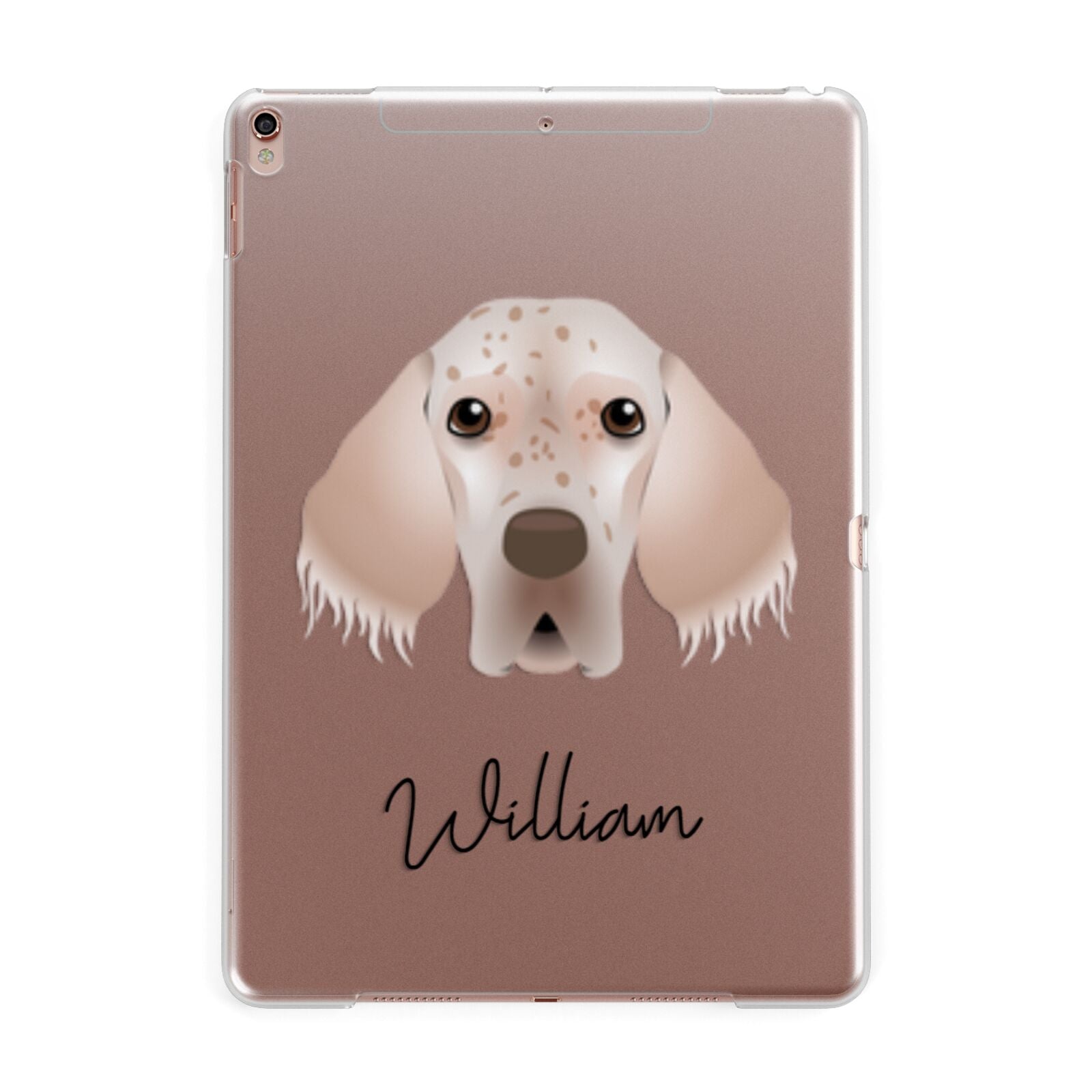 English Setter Personalised Apple iPad Rose Gold Case