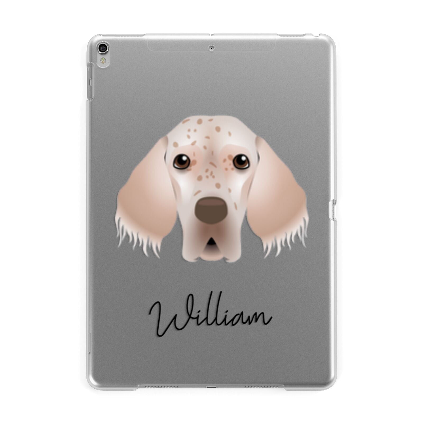 English Setter Personalised Apple iPad Silver Case