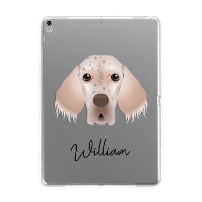 English Setter Personalised Apple iPad Silver Case