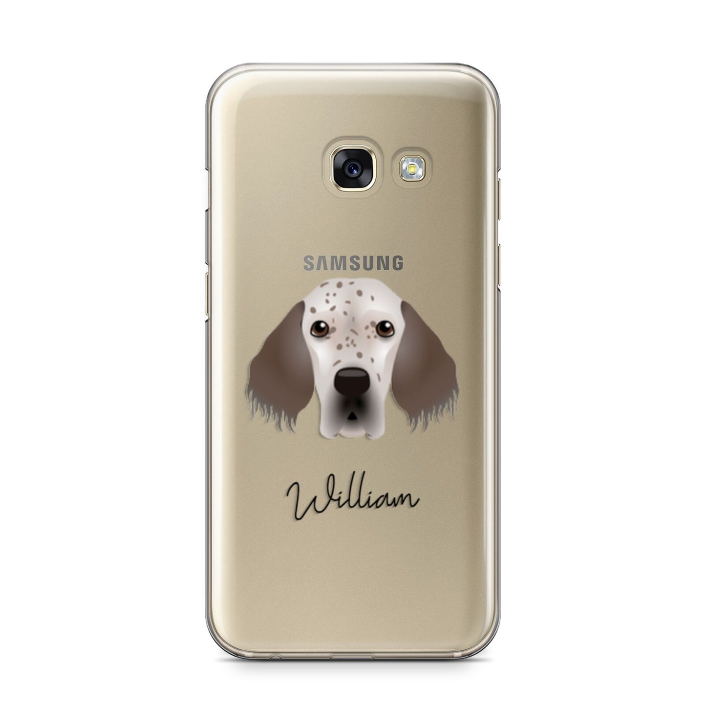 English Setter Personalised Samsung Galaxy A3 2017 Case on gold phone