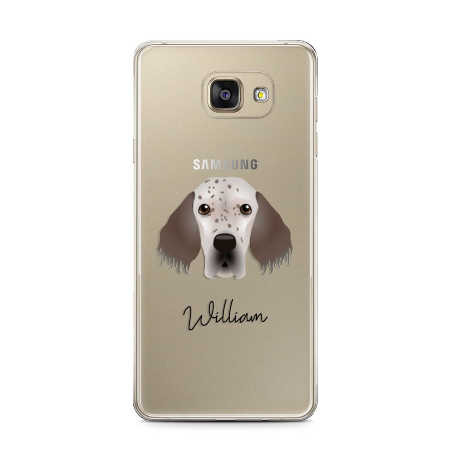 English Setter Personalised Samsung Galaxy A7 2016 Case on gold phone