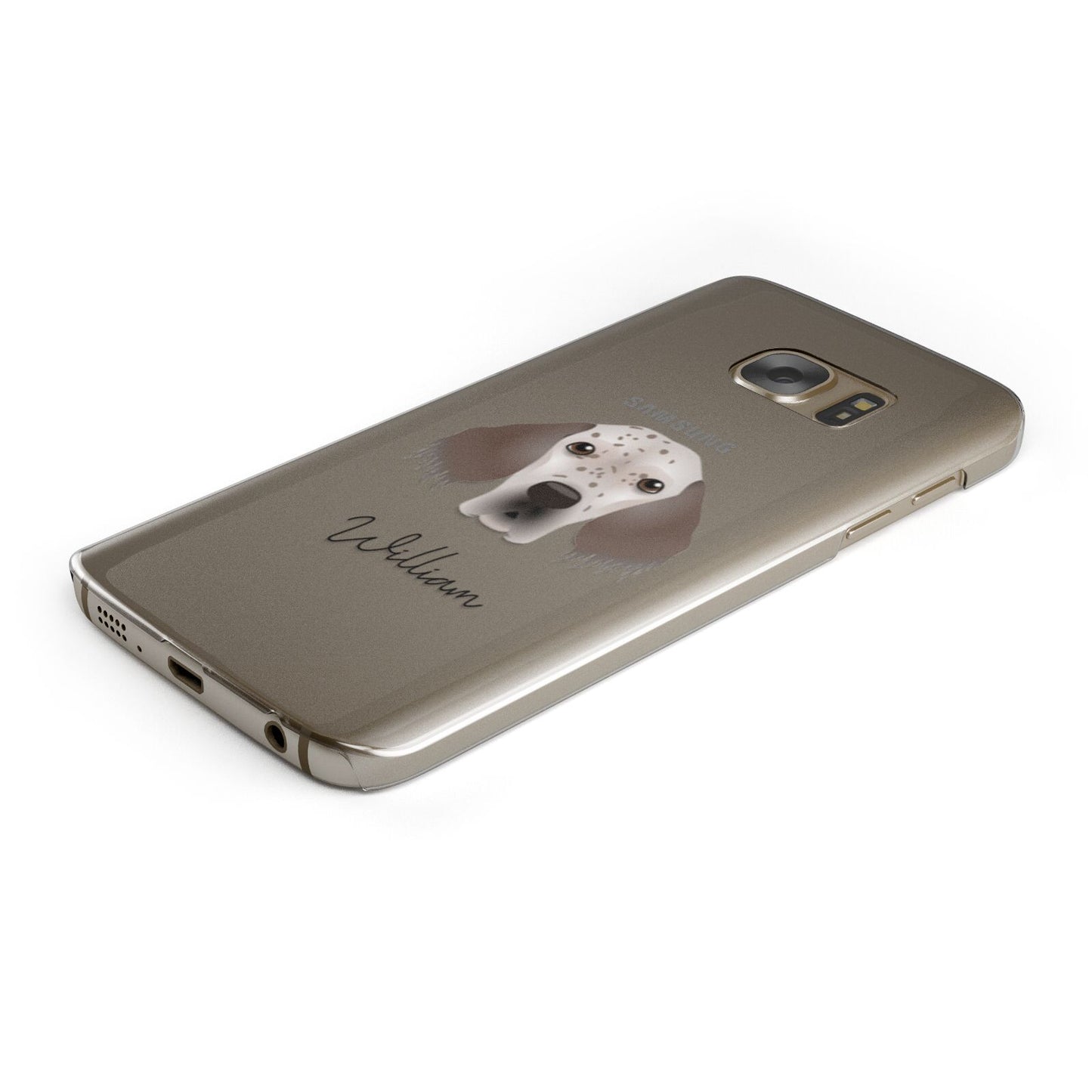 English Setter Personalised Samsung Galaxy Case Bottom Cutout