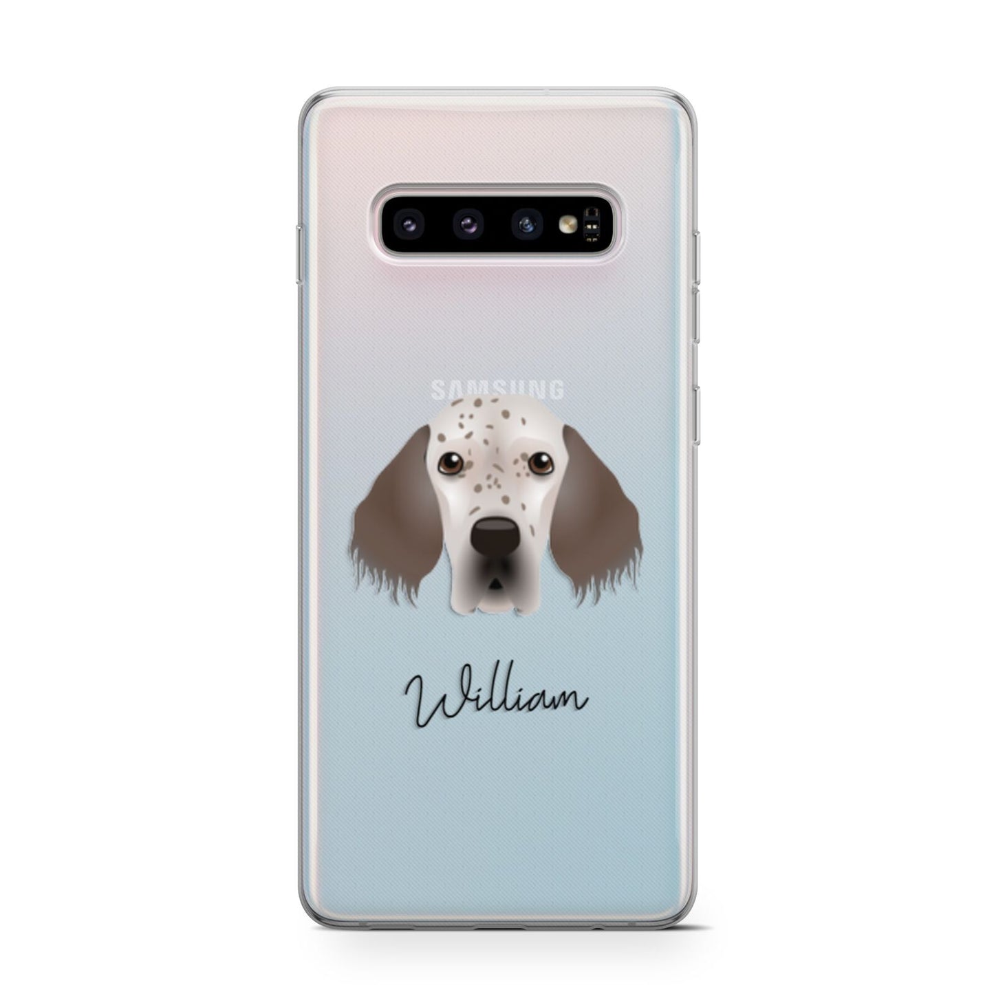 English Setter Personalised Samsung Galaxy S10 Case