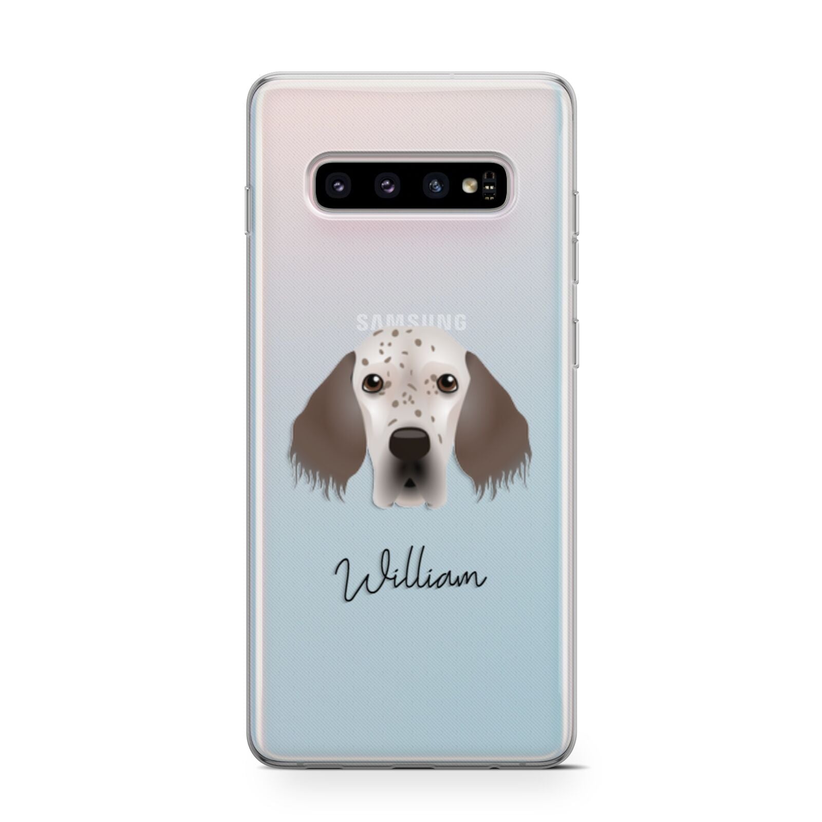 English Setter Personalised Samsung Galaxy S10 Case