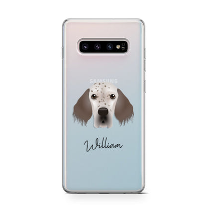 English Setter Personalised Samsung Galaxy S10 Case