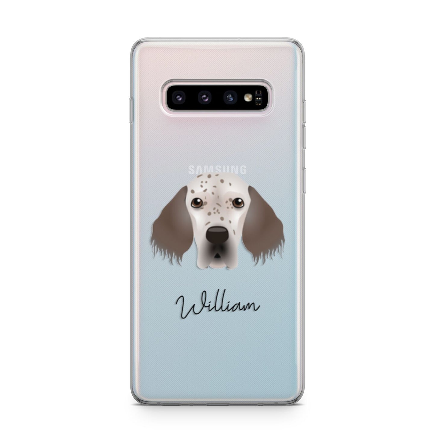 English Setter Personalised Samsung Galaxy S10 Plus Case