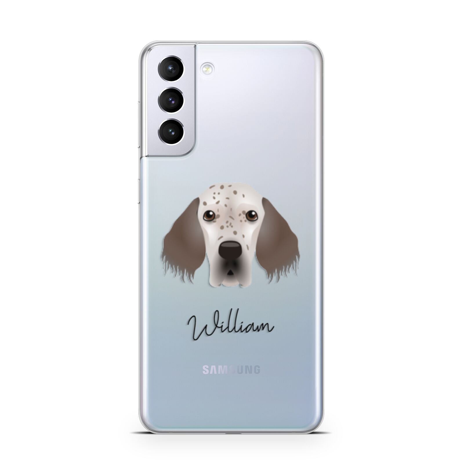 English Setter Personalised Samsung S21 Plus Phone Case