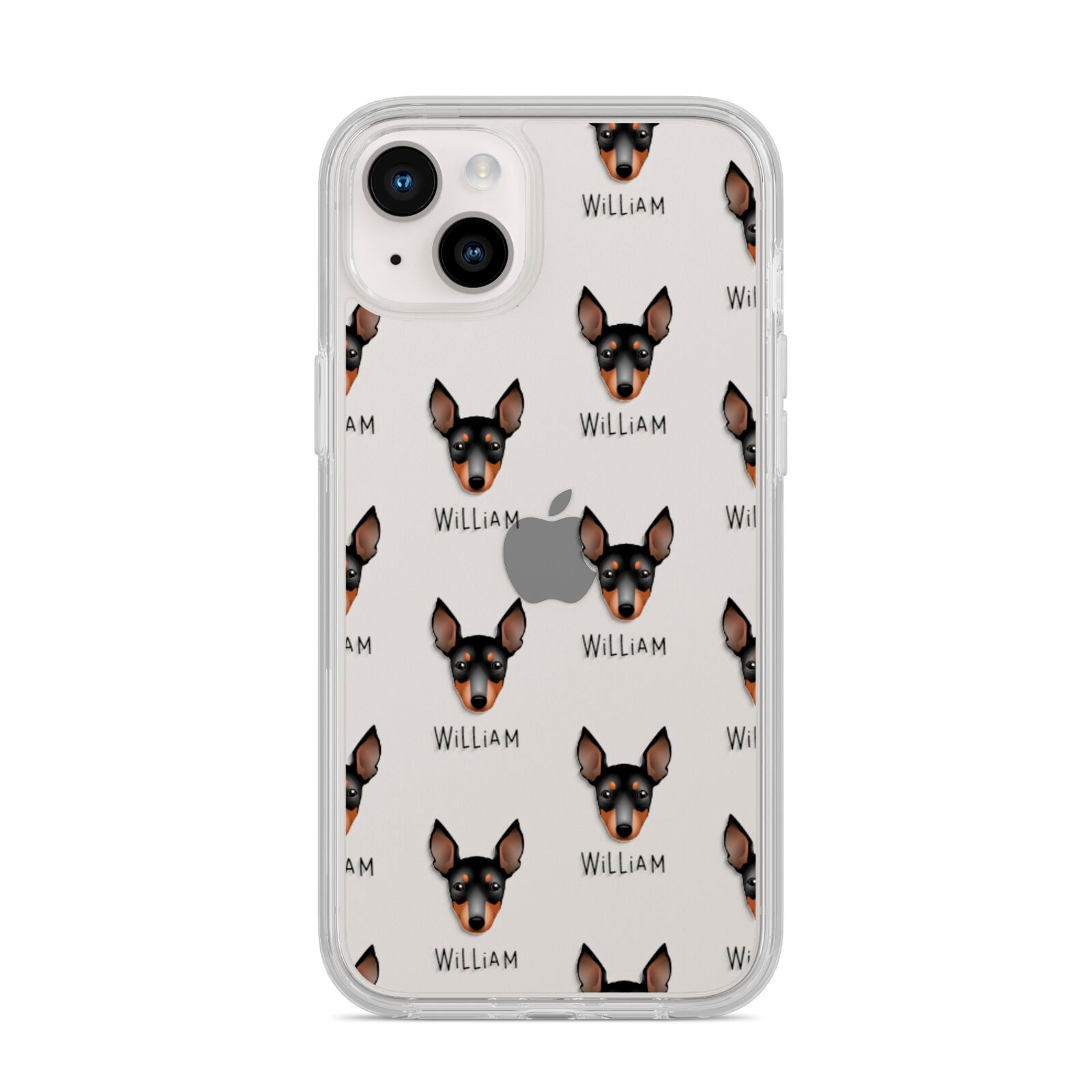 English Toy Terrier Icon with Name iPhone 14 Plus Clear Tough Case Starlight