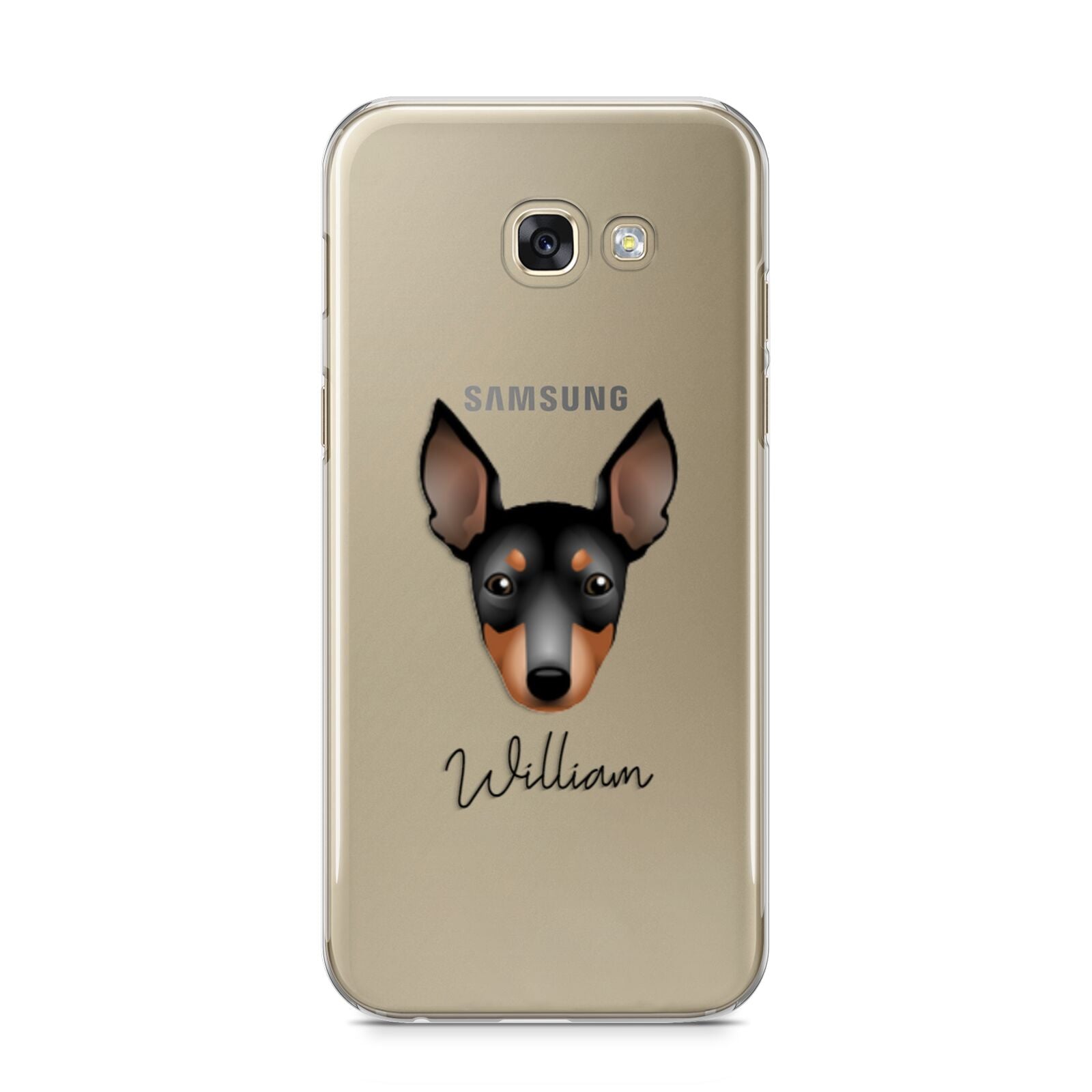 English Toy Terrier Personalised Samsung Galaxy A5 2017 Case on gold phone