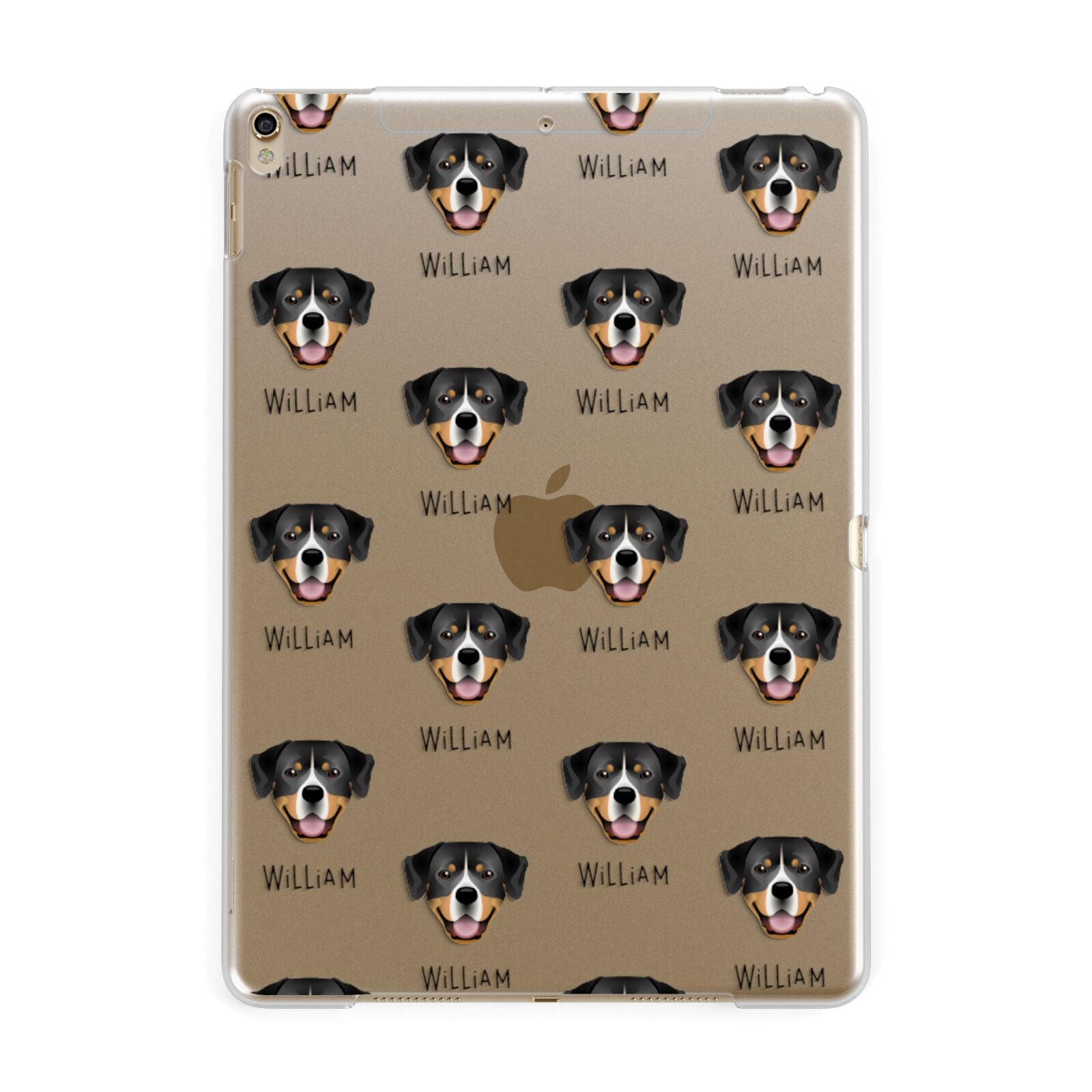 Entlebucher Mountain Dog Icon with Name Apple iPad Gold Case