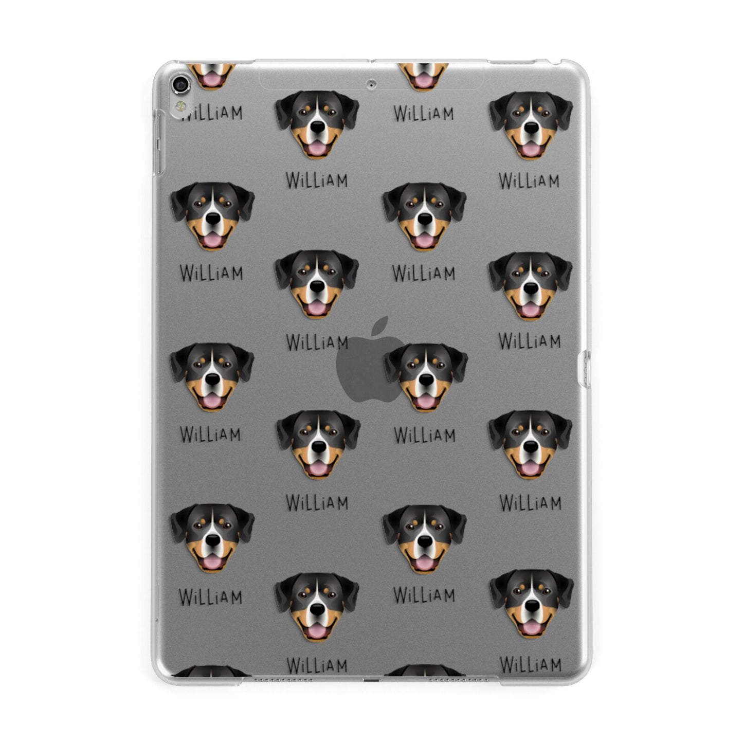 Entlebucher Mountain Dog Icon with Name Apple iPad Silver Case