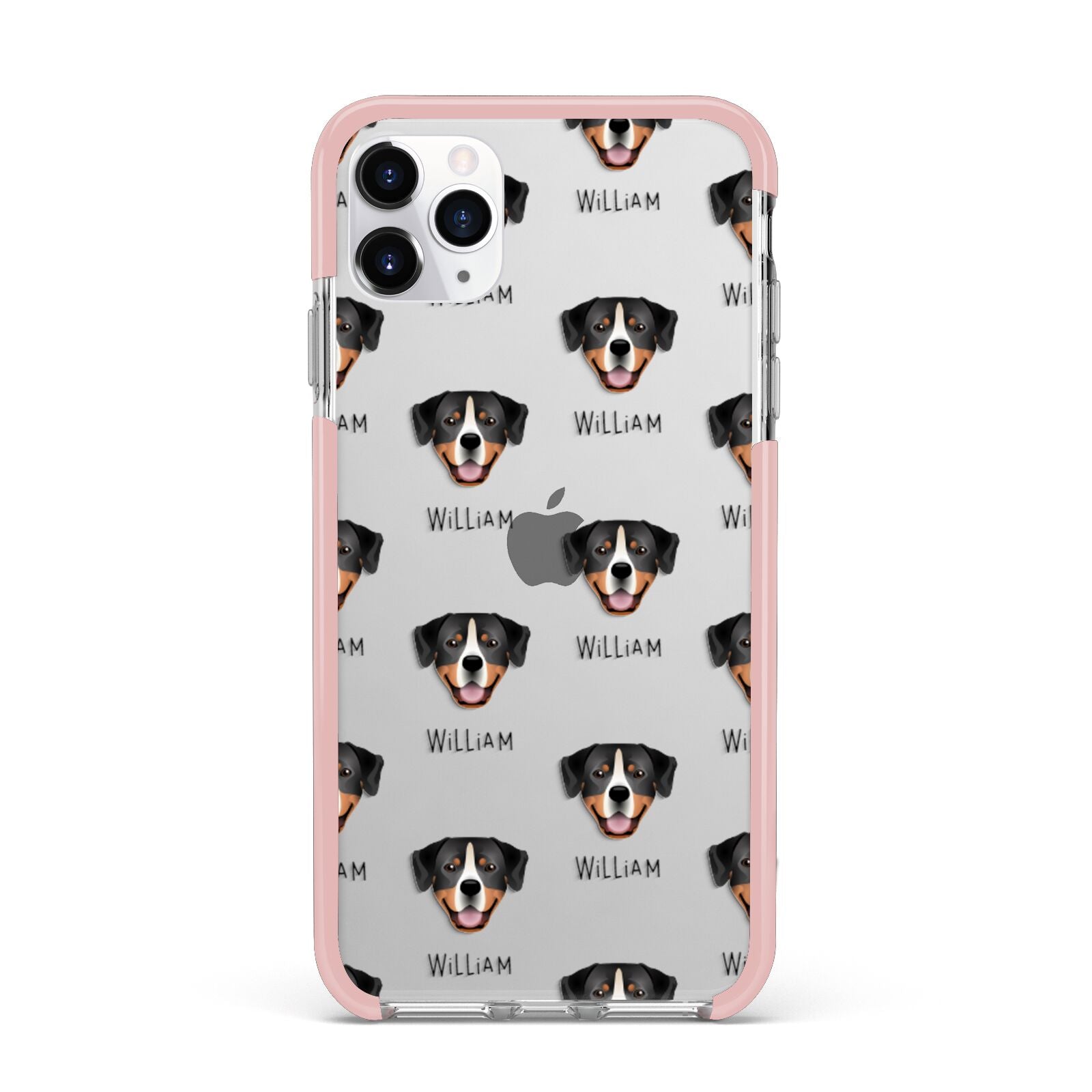 Entlebucher Mountain Dog Icon with Name iPhone 11 Pro Max Impact Pink Edge Case