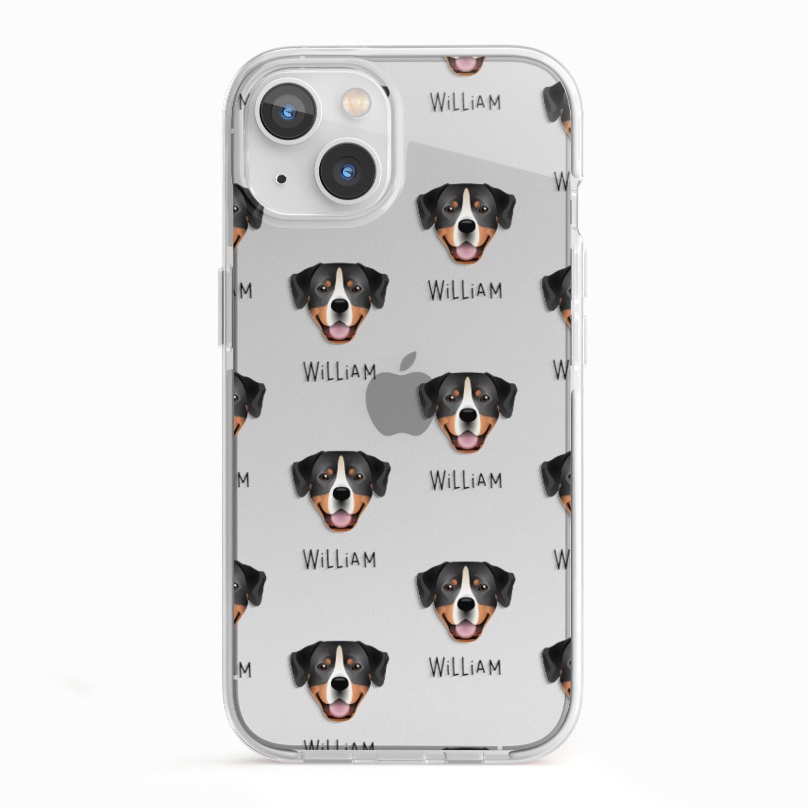 Entlebucher Mountain Dog Icon with Name iPhone 13 TPU Impact Case with White Edges