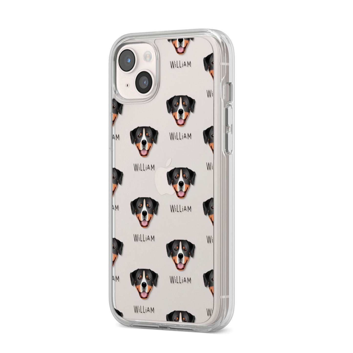 Entlebucher Mountain Dog Icon with Name iPhone 14 Plus Clear Tough Case Starlight Angled Image