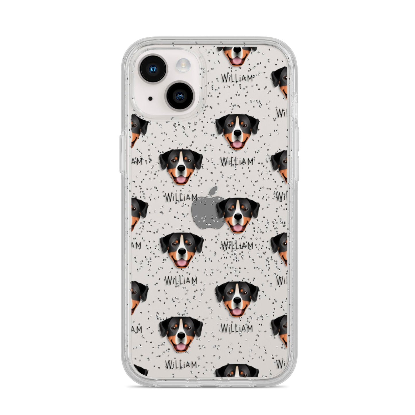 Entlebucher Mountain Dog Icon with Name iPhone 14 Plus Glitter Tough Case Starlight