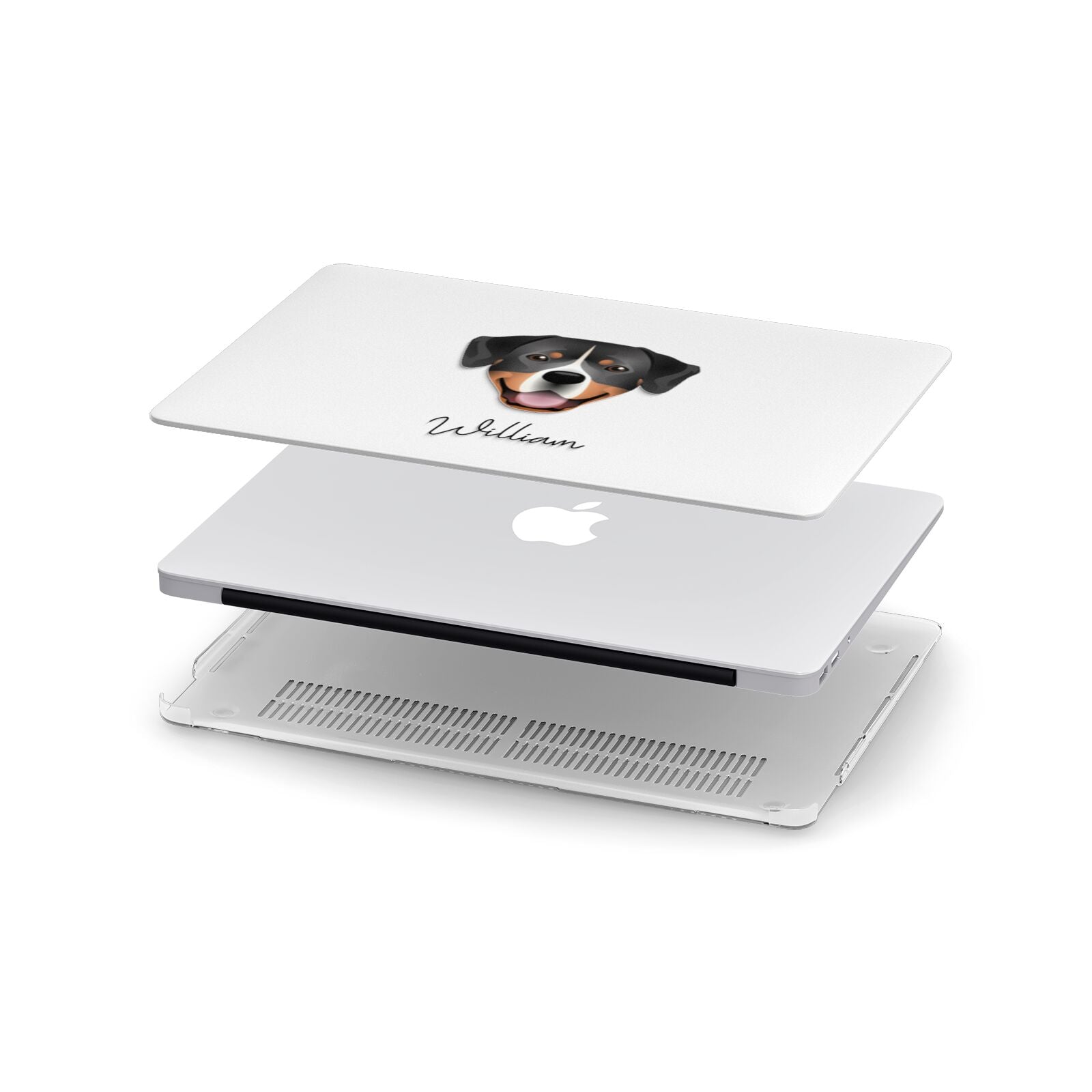 Entlebucher Mountain Dog Personalised Apple MacBook Case in Detail