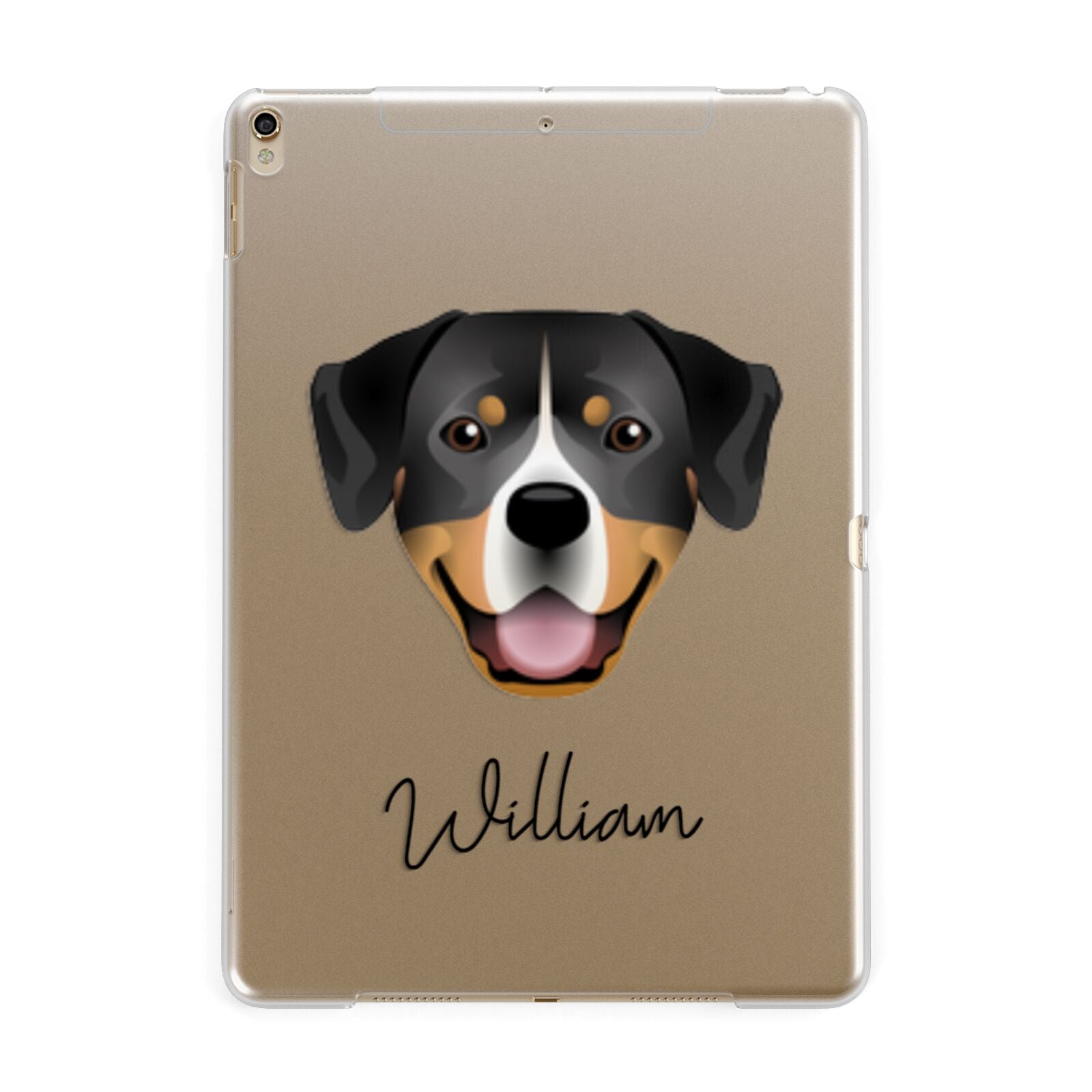 Entlebucher Mountain Dog Personalised Apple iPad Gold Case