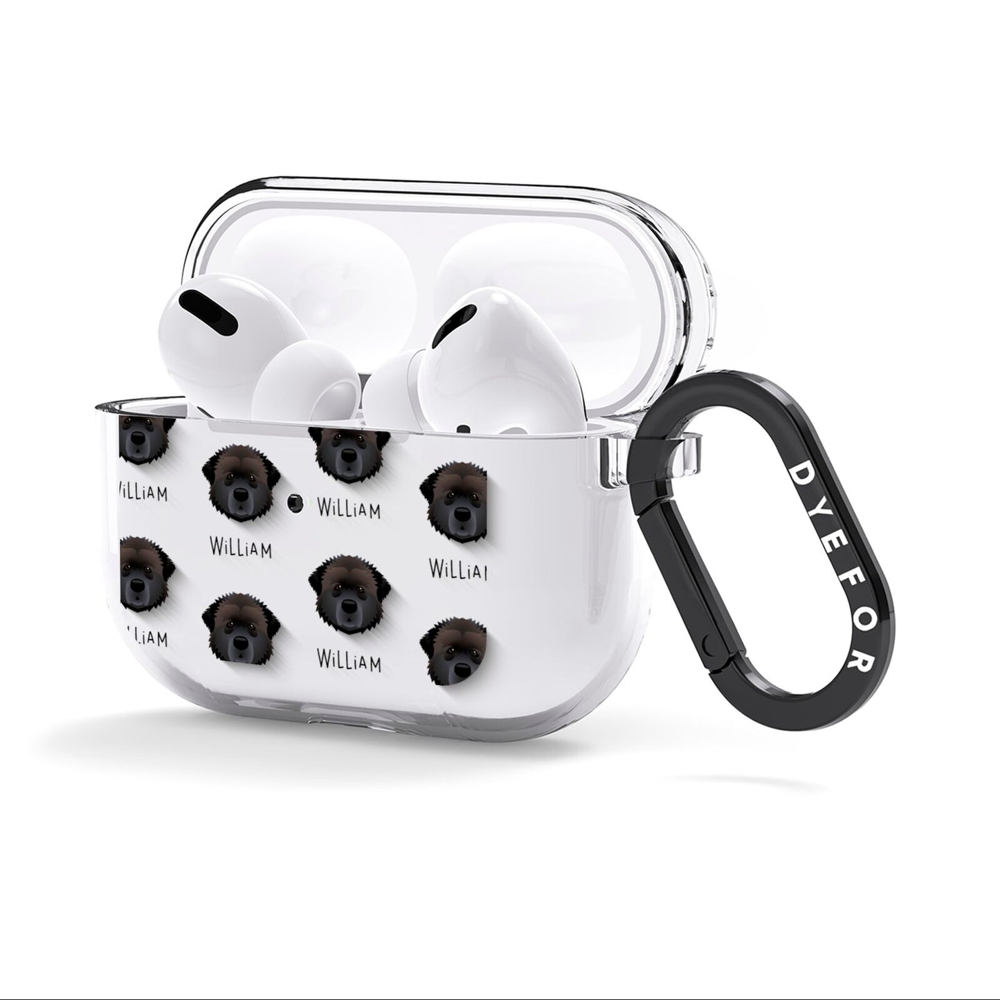 Estrela Mountain Dog Icon with Name AirPods Clear Case 3rd Gen Side Image