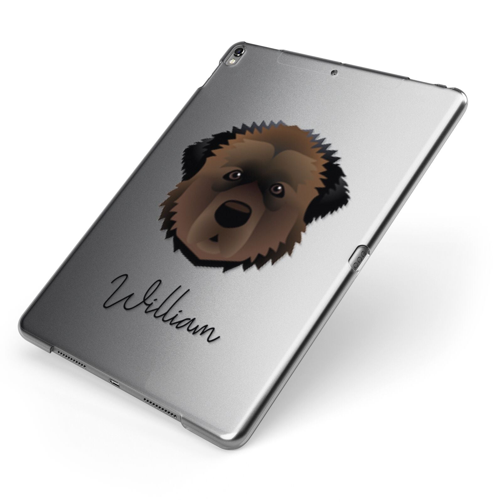 Estrela Mountain Dog Personalised Apple iPad Case on Grey iPad Side View