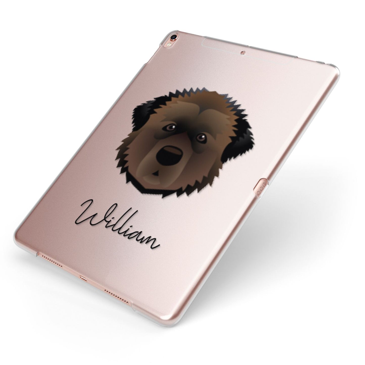 Estrela Mountain Dog Personalised Apple iPad Case on Rose Gold iPad Side View