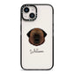 Estrela Mountain Dog Personalised iPhone 14 Black Impact Case on Silver phone