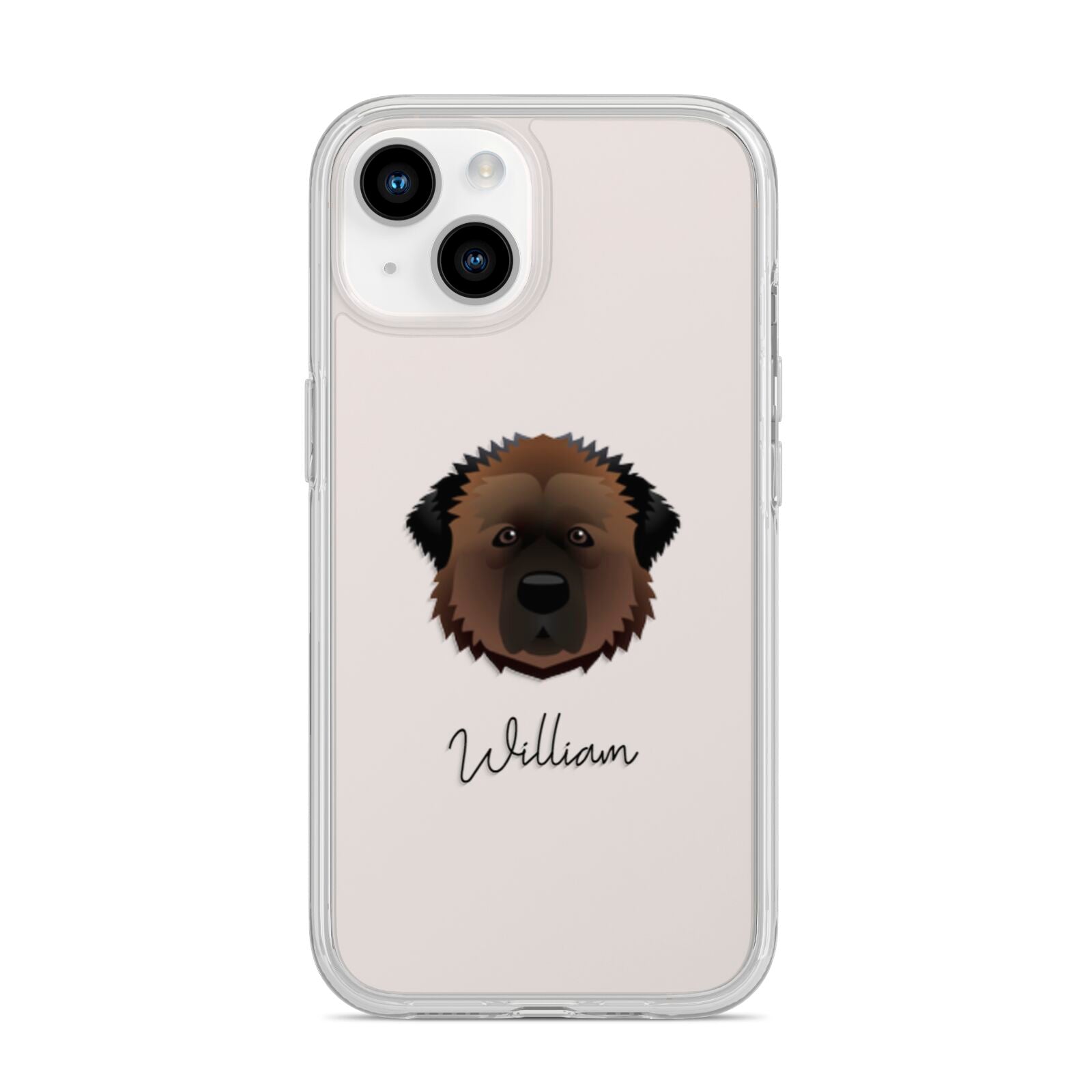 Estrela Mountain Dog Personalised iPhone 14 Clear Tough Case Starlight