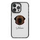 Estrela Mountain Dog Personalised iPhone 14 Pro Max Black Impact Case on Silver phone