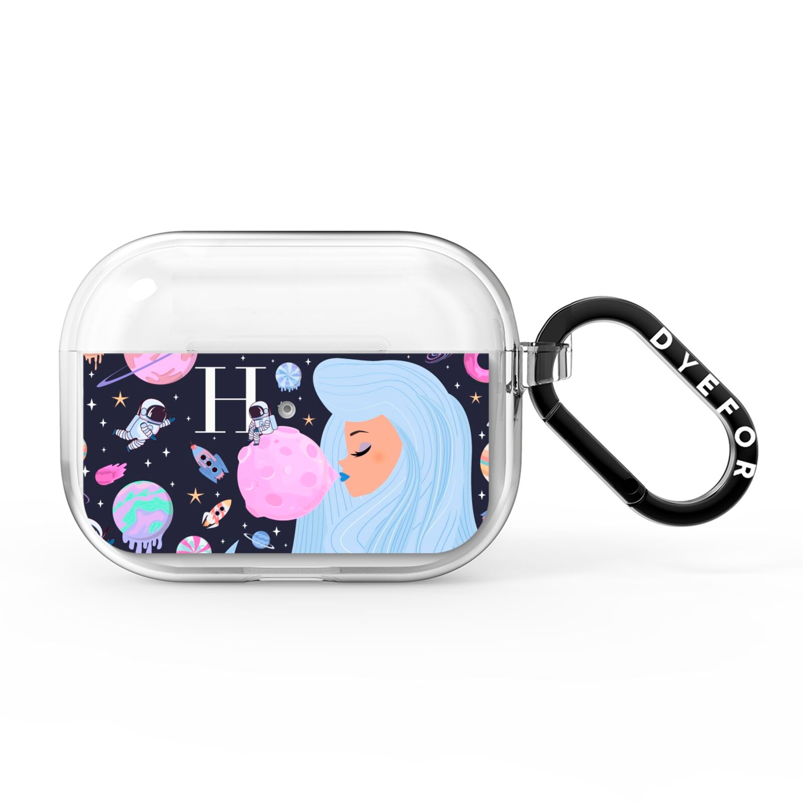 Ethereal Goddess in Space with Initial AirPods Pro Clear Case