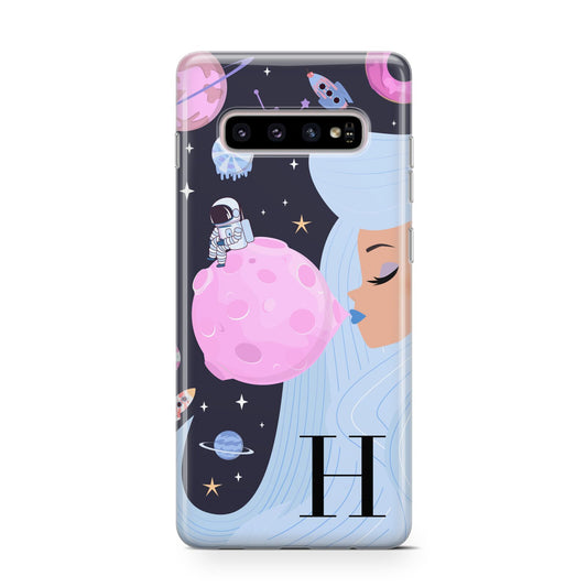 Ethereal Goddess in Space with Initial Protective Samsung Galaxy Case