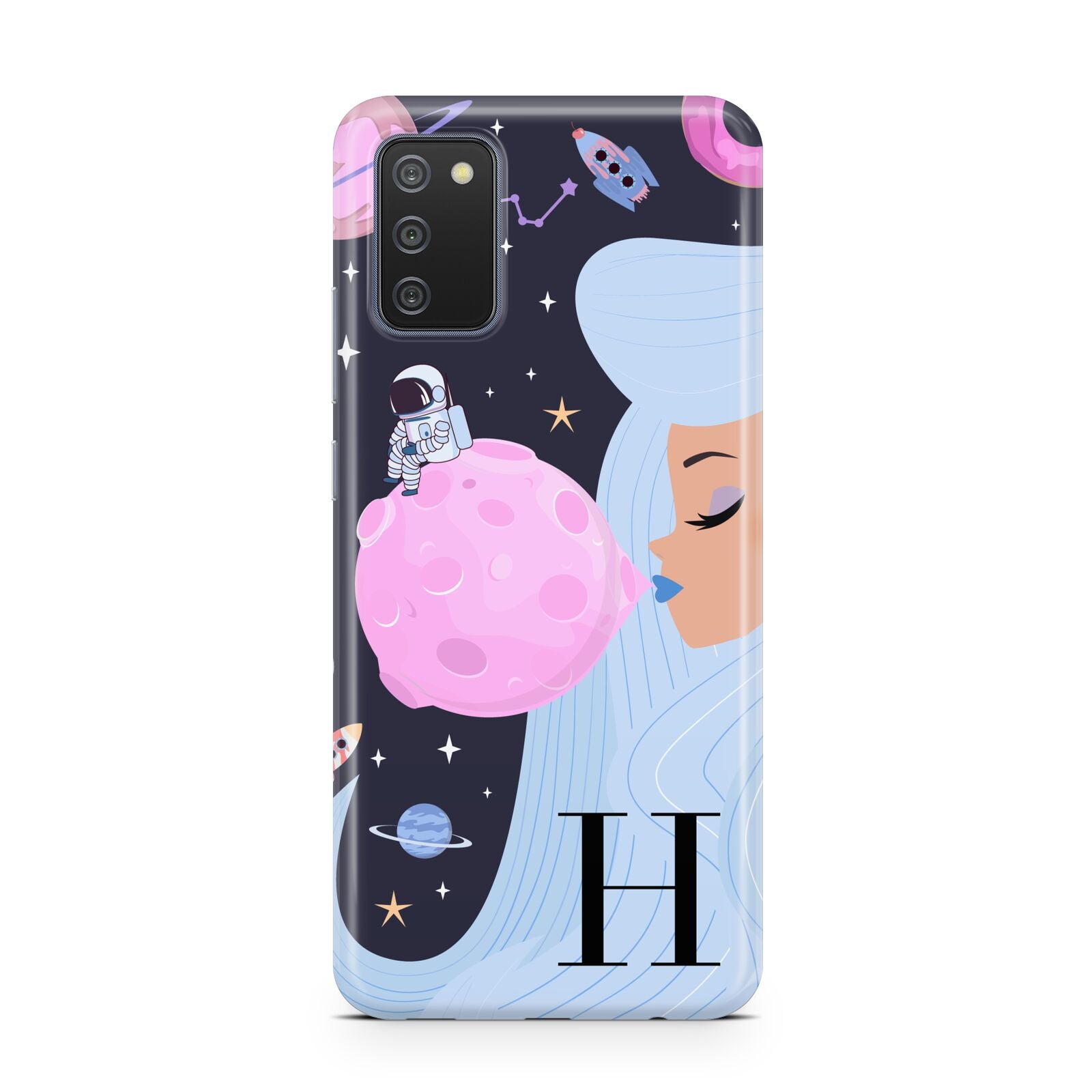 Ethereal Goddess in Space with Initial Samsung A02s Case