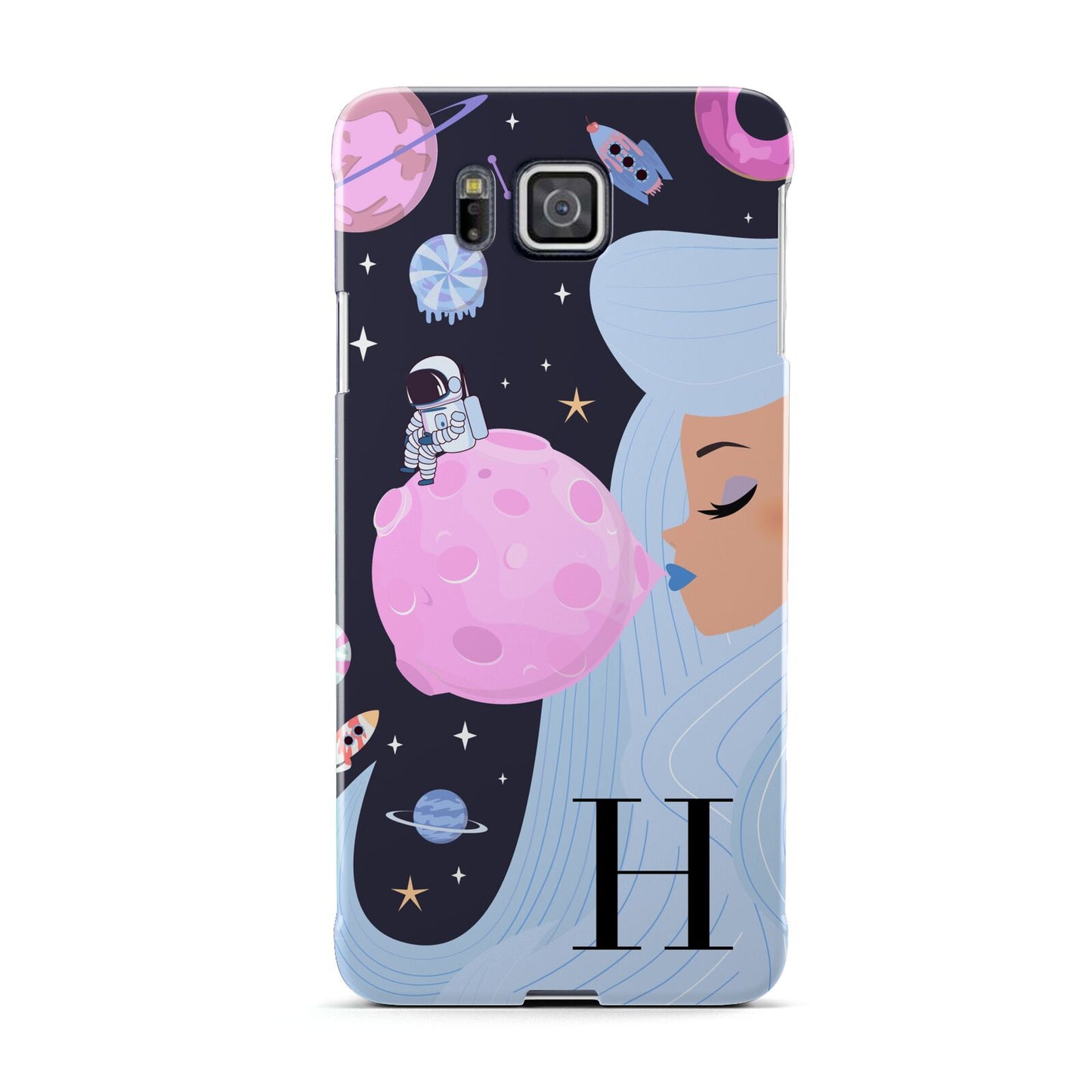 Ethereal Goddess in Space with Initial Samsung Galaxy Alpha Case