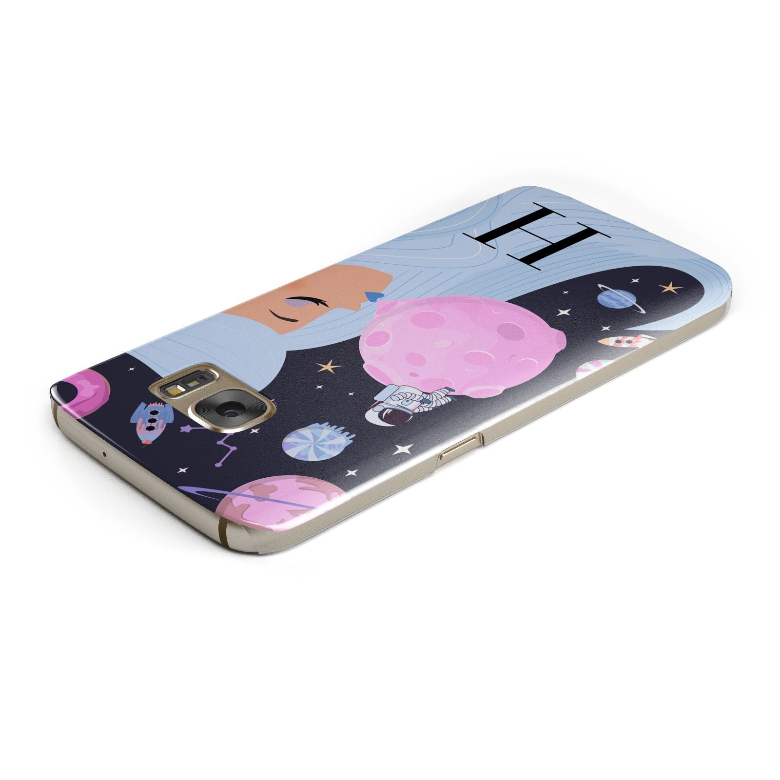 Ethereal Goddess in Space with Initial Samsung Galaxy Case Top Cutout