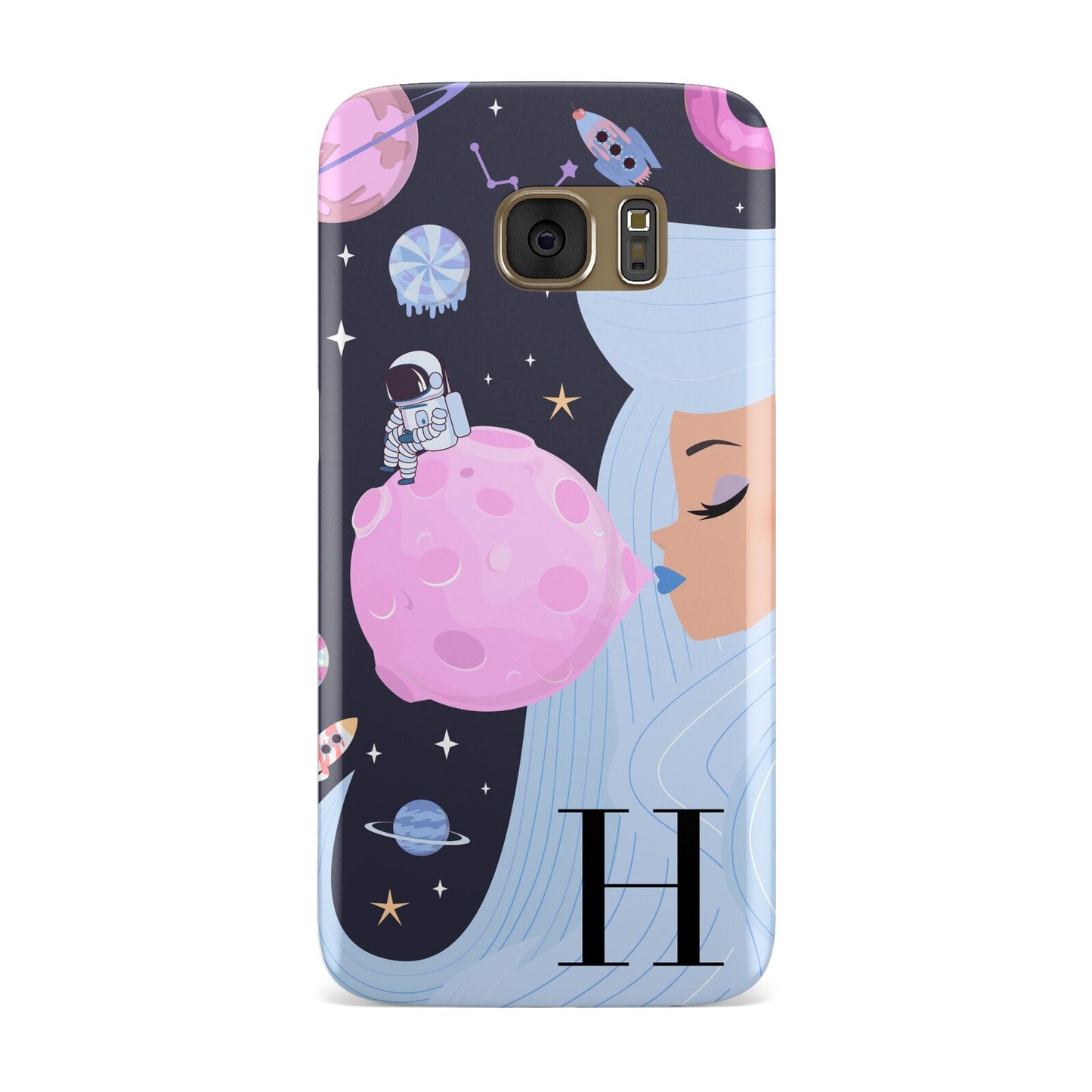 Ethereal Goddess in Space with Initial Samsung Galaxy Case