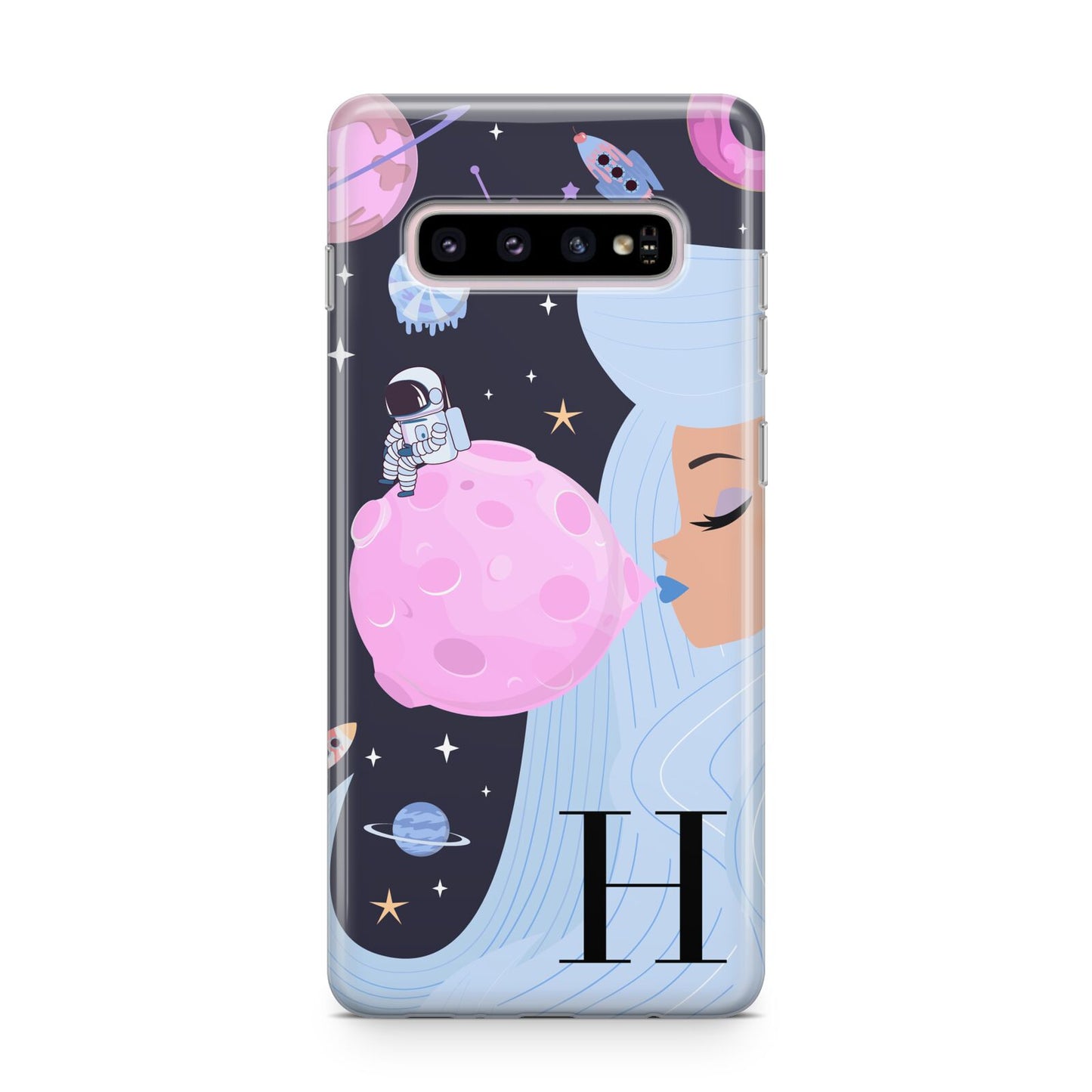 Ethereal Goddess in Space with Initial Samsung Galaxy S10 Plus Case