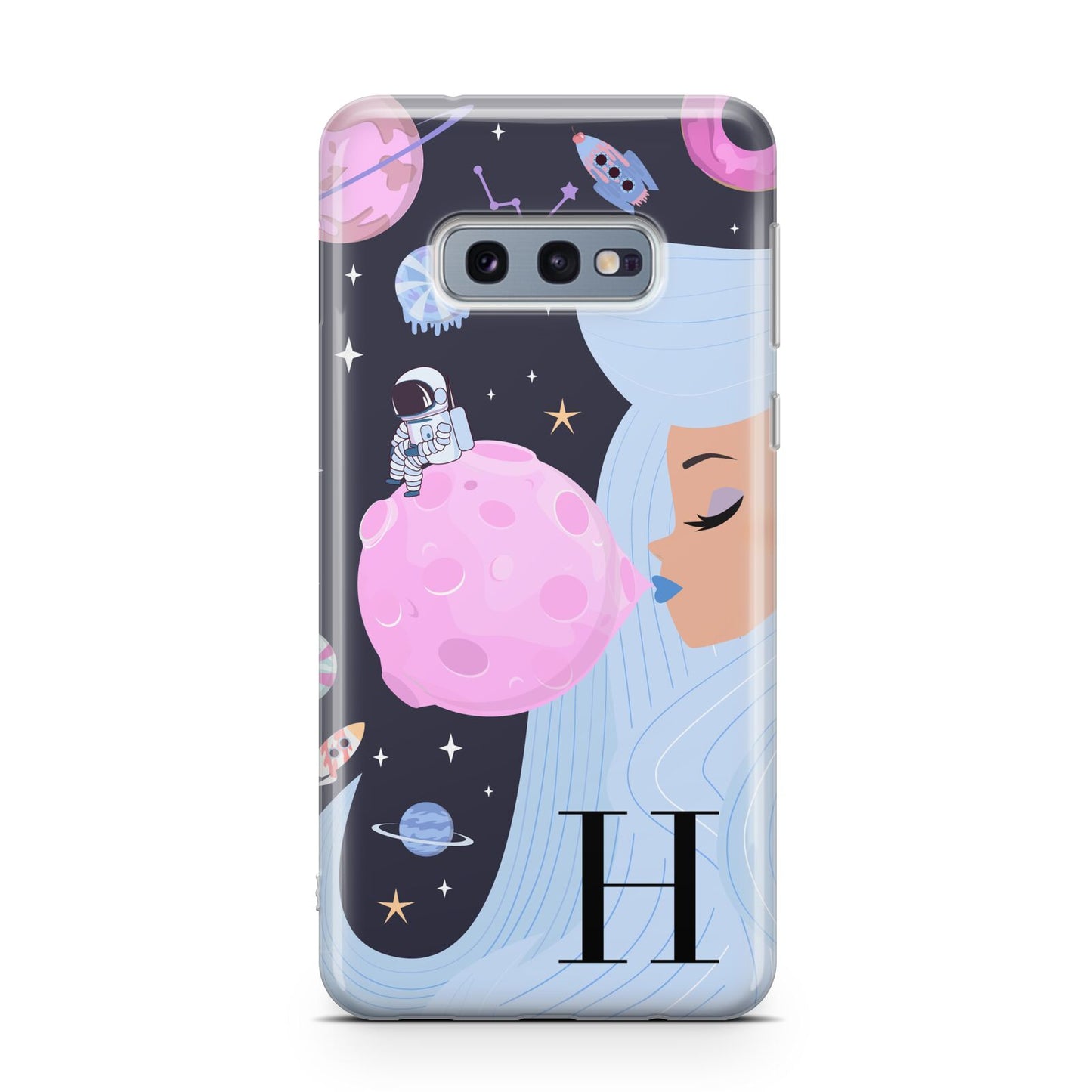 Ethereal Goddess in Space with Initial Samsung Galaxy S10E Case