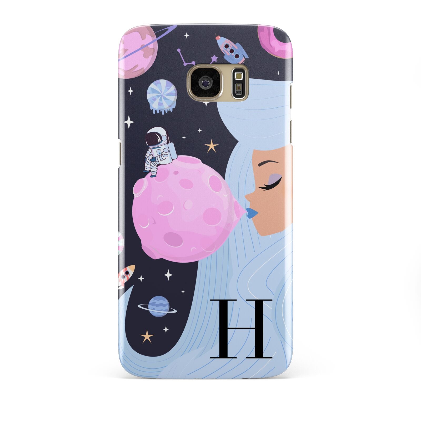 Ethereal Goddess in Space with Initial Samsung Galaxy S7 Edge Case