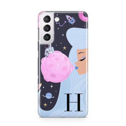 Ethereal Goddess in Space with Initial Samsung S21 Case