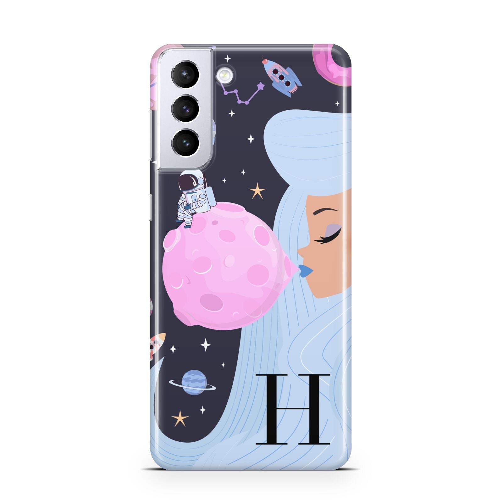 Ethereal Goddess in Space with Initial Samsung S21 Plus Case