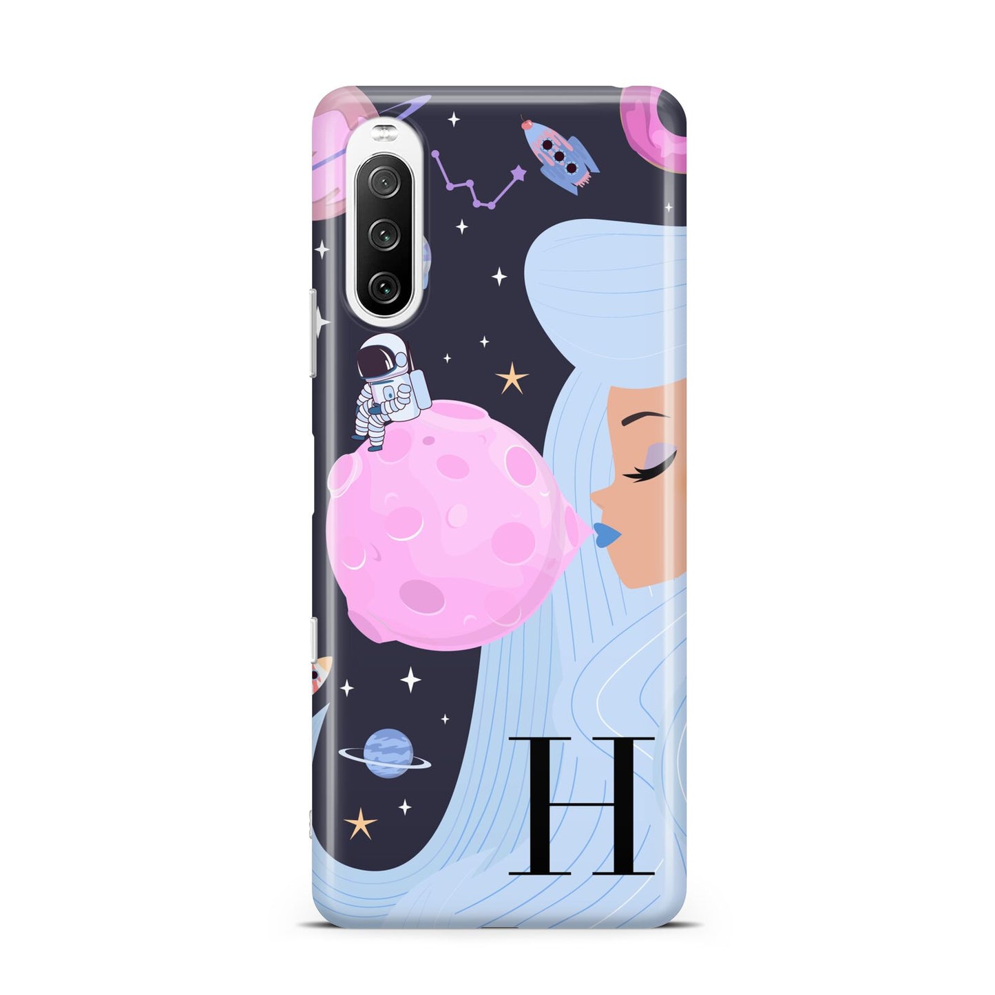 Ethereal Goddess in Space with Initial Sony Xperia 10 III Case